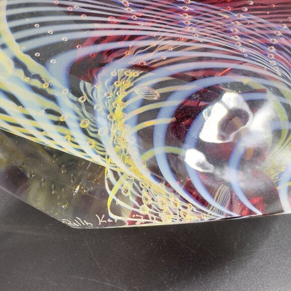 2004 Rollin Karg Large Heavy Glass Fish Signed Sculptures Multicolor Hand Blown - Picture 10 of 16